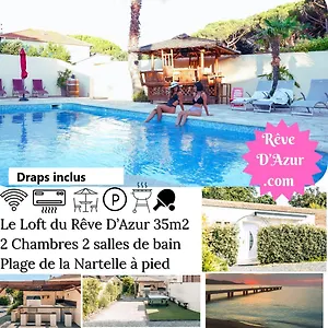 Hébergement de vacances Reve D'azur En Bord De A La Nartelle Avec Piscine Dans La Residence, Terrasse, Bbq, 2 2 Sdb De 35m2 Draps Inclus, Sainte-Maxime